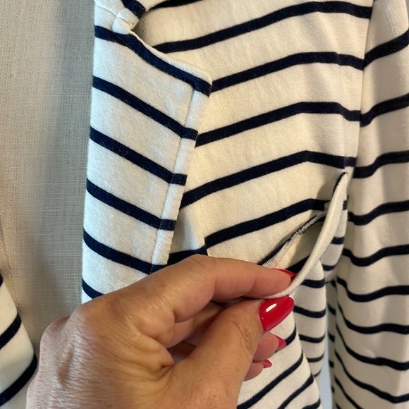 TART COLLECTION women’s stripped Terry soft blazer jacket 2 button front Small - Picture 6 of 16